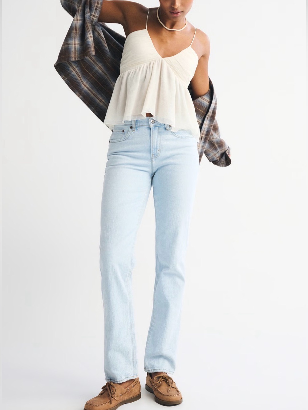 Abercrombie & Fitch Curve Love 90s High Rise Relaxed Jeans Light Wash Size 25